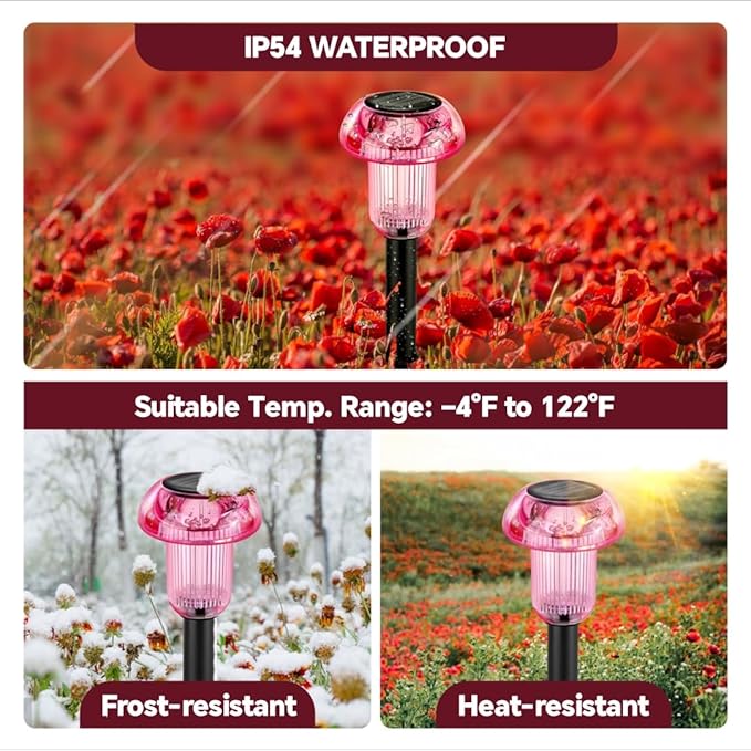 Easter Solar Pathway Lights Outdoor Decorative 4 Pack, Valentines Day Halloween - Image 4