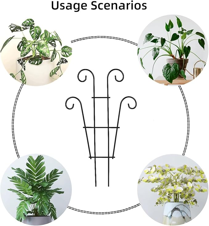 Garden Plant Trellis for Indoor Plants, Stackable Metal Trellis Supports for - Image 3