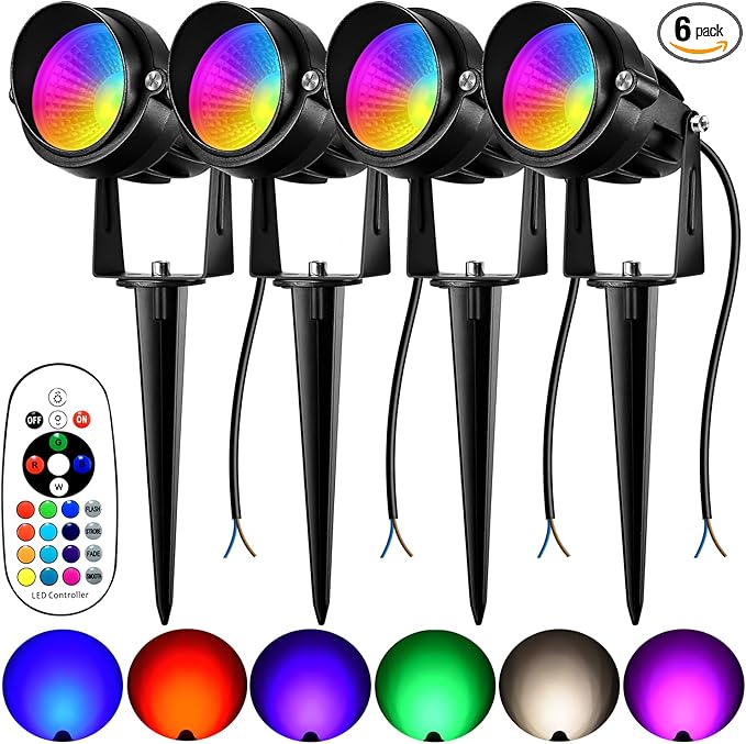 Halloween Christmas RGBW Landscape Light Outdoor, 10W Color Changing Low by Aoaxl