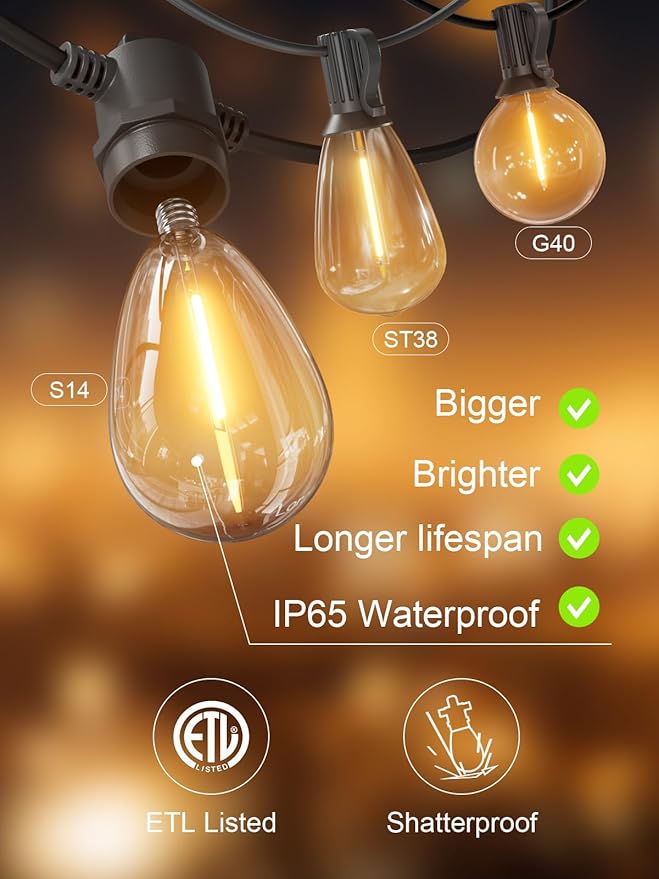 Svater Outdoor String Lights 150 FT, Patio Lights - Image 6