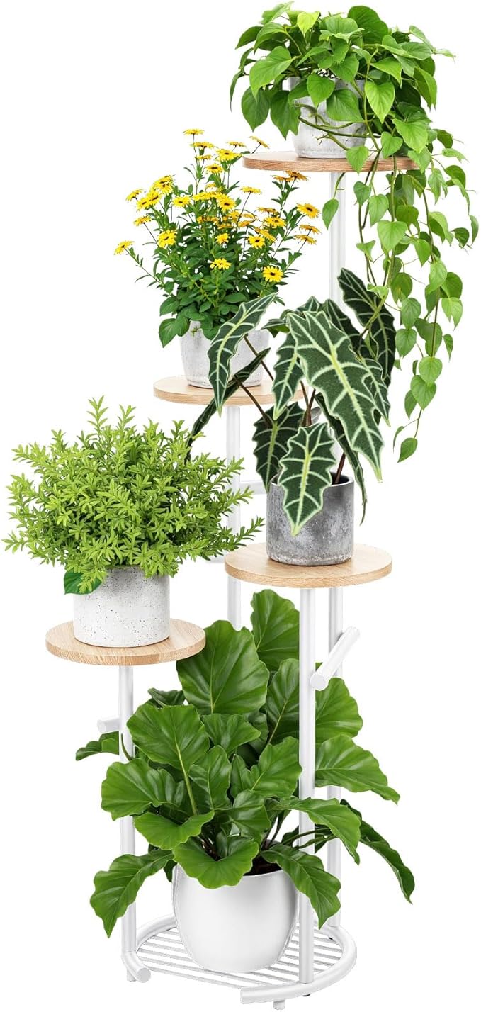 TOSKING 5 Tier Metal Plant Stand Indoor， Plant Shelf, Corner Shelf Flower Pot by TOSKINGESSENCE