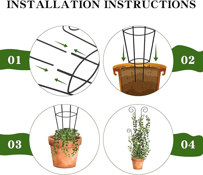 ZOUTOG Trellis for Climbing Plants Indoor 4 Pack 30 Inch, Rustproof Metal - Image 3