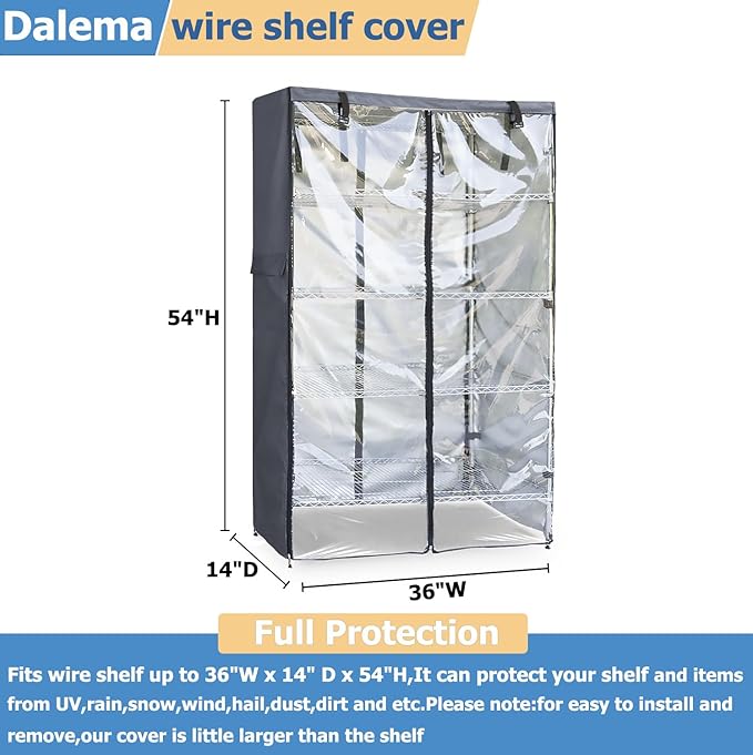Waterproof Shelf Cover, 600D Heavy Duty Dustproof Storage Wire Rack Covers - Image 3