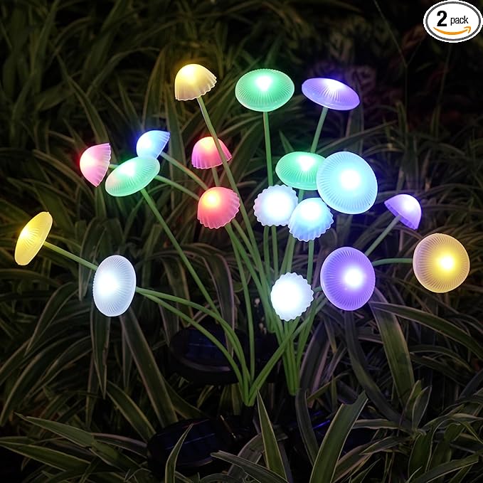 Solar Garden Lights, Waterproof Firefly Outdoor Decor by RIEYUE