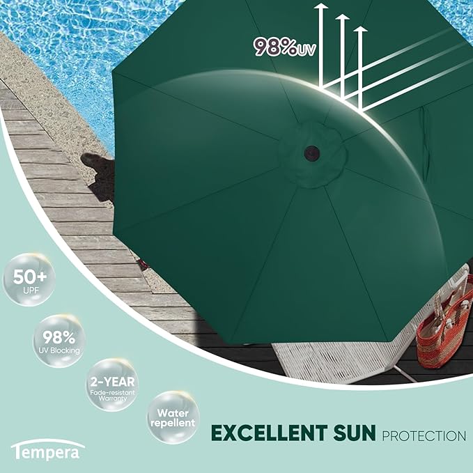 Tempera Patio Market Outdoor Table Umbrella - Image 3