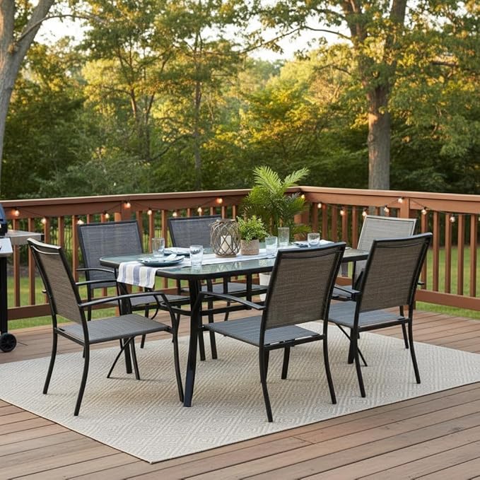 Tangkula 55" Patio Dining Table - Image 4