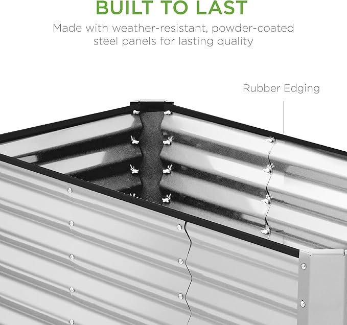 Best Choice Products 4x2x2ft Outdoor Metal Raised Garden Bed, Deep Root Box - Image 7