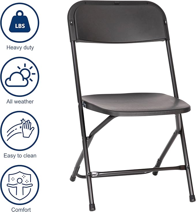 Flash Furniture Hercules Series Big & Tall Stackable Plastic Folding Chairs - Image 7