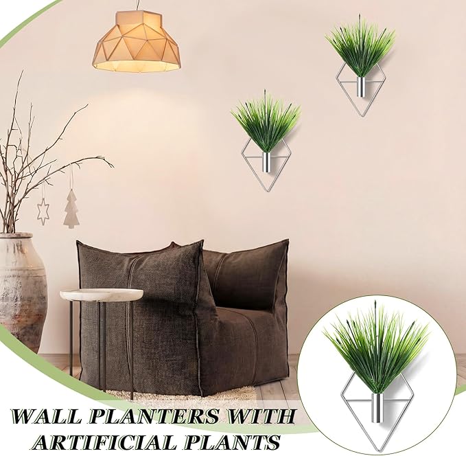 8 Pieces Silver Wall Decor Hanging Planters - Image 7