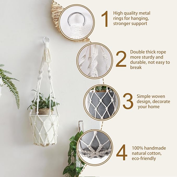 Artilady Macrame Plant Hanger Large Hanging Planter - Image 3