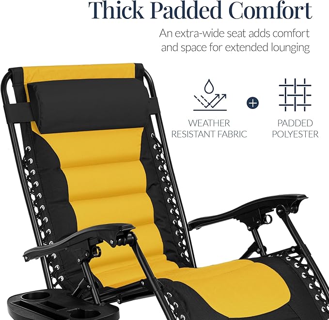 Best Choice Products Oversized Padded Zero Gravity Chair, Folding Outdoor Patio - Image 5
