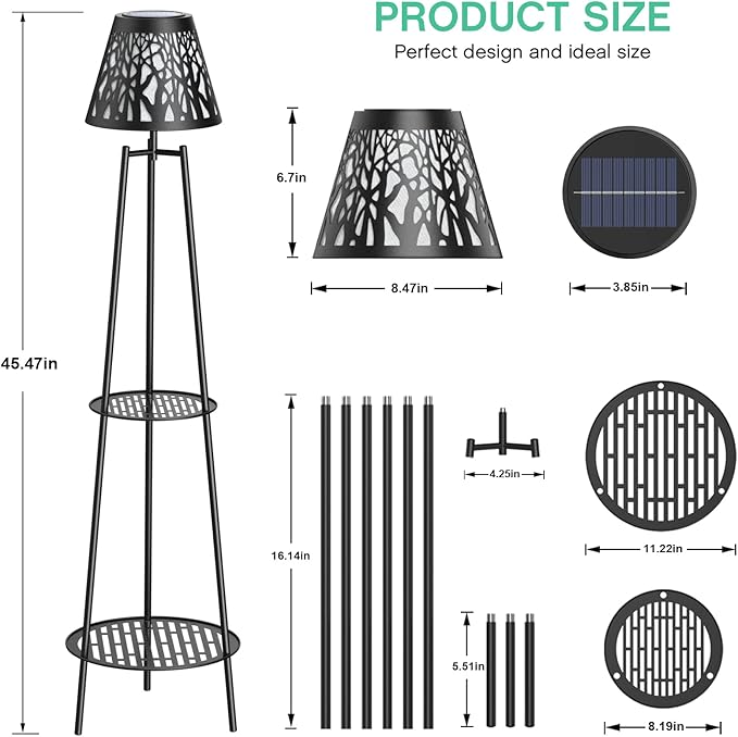 2 Pack 45.5'' Outdoor Floor Lamps - Image 3