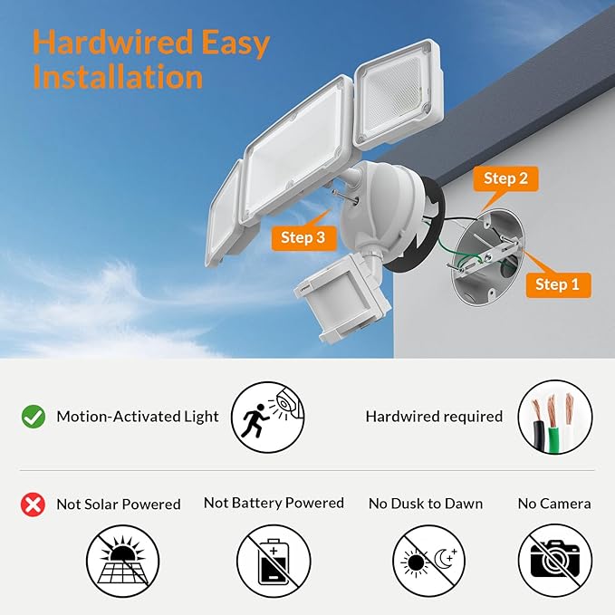 LEPOWER LED Security Lights Motion Sensor Light Outdoor, 38W 4200LM Light - Image 5