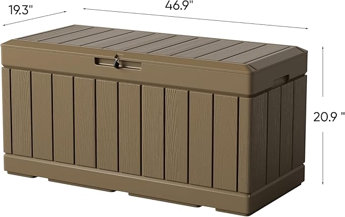 Greesum 82 Gallon Resin Deck Box All Weather Large Outdoor Storage - Image 6