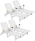 Carauci Lounge Chair Outdoor Set of 4, HDPE Chaise Lounge by Carauci