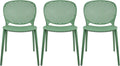2xhome Set of 3 Patio Dining Chairs | Modern Stackable Outdoor Pool Side Chair by 2xhome