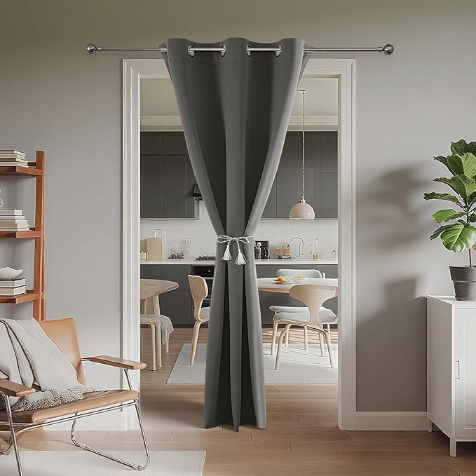 Joydeco Blackout Door Curtain for Doorway Privacy 78 Inches Long, Grommet - Image 2