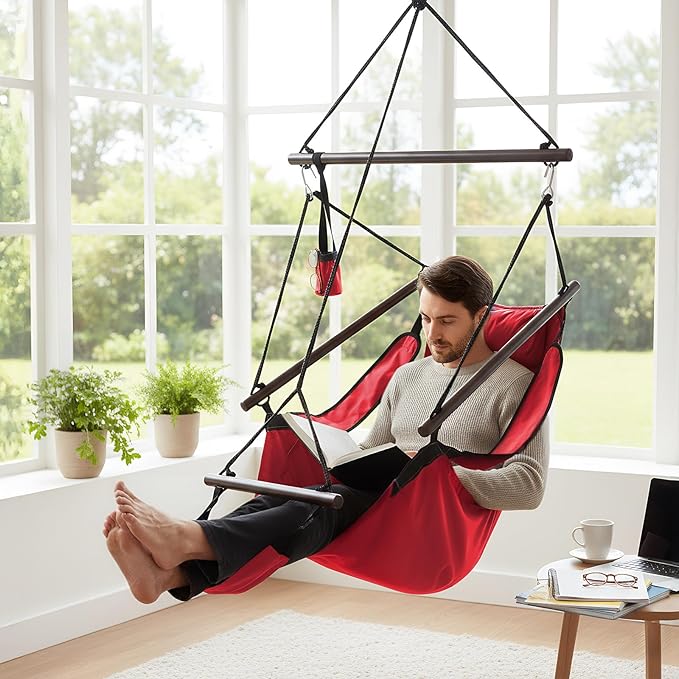 ONCLOUD Upgraded Unique Hammock Hanging Sky Chair, Air Deluxe Swing Seat - Image 8