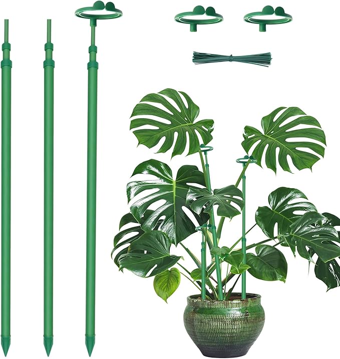 Extendable Plant Stakes, Adjustable Length from 17.9IN to 42.3IN Monstera by GAGANANG