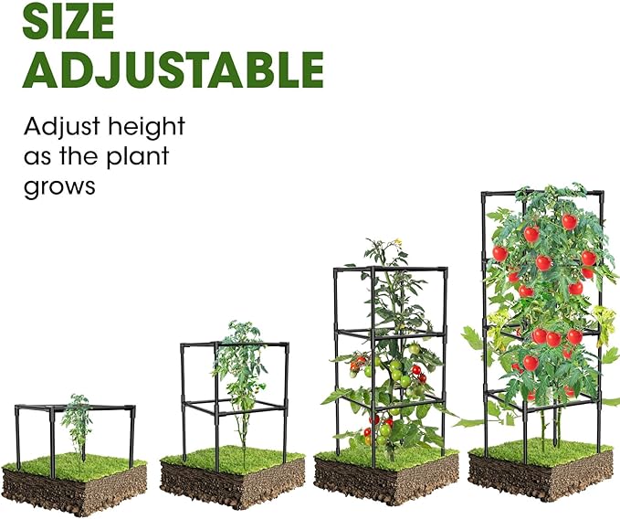 3 Pack Tomato Cages, Square Tomato Plant Stakes Support Cages Trellis - Image 3