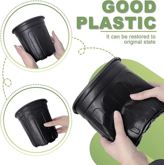 Anyumocz 60 Pcs 1 Gallon Flexible Plant Nursery Pots, Thickened Soft Plastic - Image 4