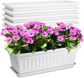 6 Packs Window Box Planter, 17 Inches Flower Window Box Rectangular Plastic by OSMOFUZE