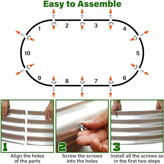 Galvanized Raised Garden Bed for Outdoor: 4X2X1ft Durable Metal Vegetable Plant - Image 4