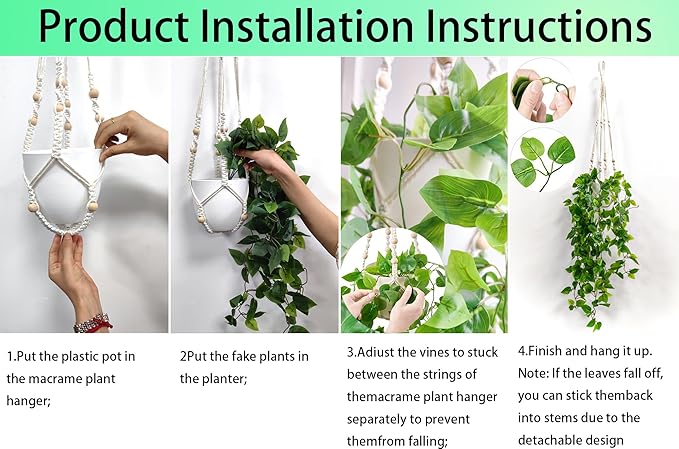 Comtelek Fake Hanging Plants Artificial Plants - Image 3