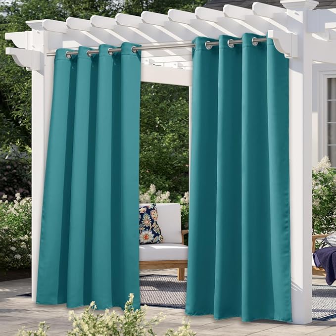 NICETOWN Outdoor Patio Curtains Waterproof 84 inches Long, Rustproof Grommet by NICETOWN