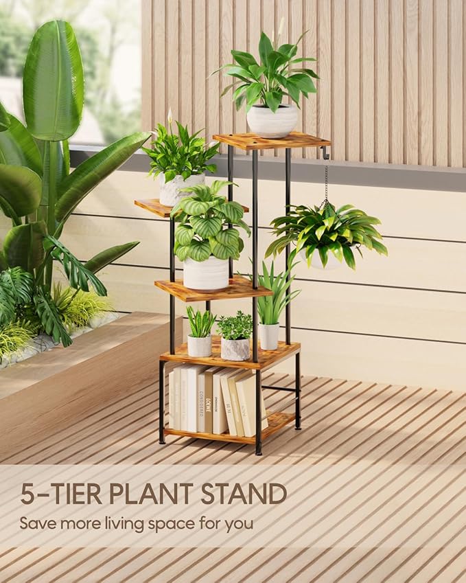 Plant Stand Indoor, 5-Tier Tall Plant Stand Indoor, Metal Plant Shelf - Image 7