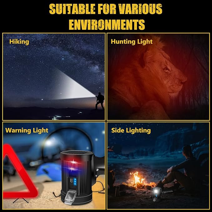 Spotlight 100000 Lumens, 6 Modes Led Rechargeable Spotlight Flashlight As Seen - Image 8