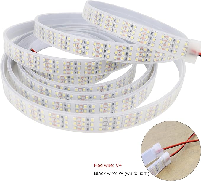 16.4Ft Super Bright Triple Row LED Strip Lights, Daylight White 6000K DC12V - Image 5