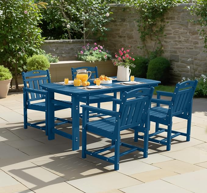 Ciokea HDPE Outdoor Patio Dining Chairs Set of 2, All-Weather Porch Chair - Image 6