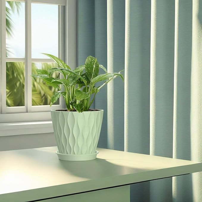 6 Inch Plant Pots, 6 Pack Indoor Flower Pots, Planters - Image 6