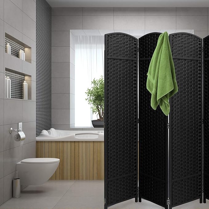 Sorbus 8-Panel Black Room Divider - Image 8