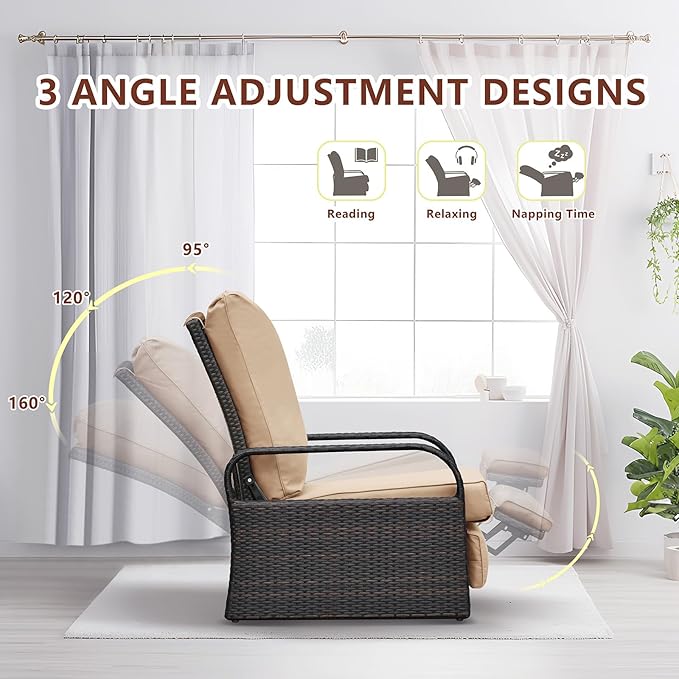 ATR ART TO REAL Outdoor Recliner, Outdoor Wicker Recliner Chair - Image 4
