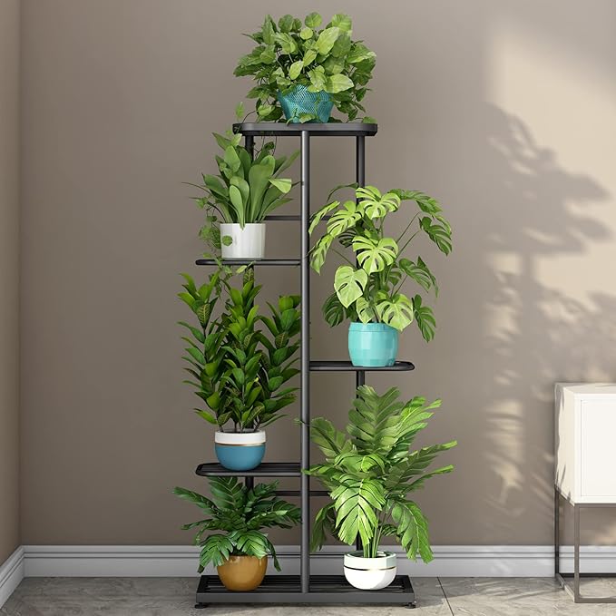 LINZINAR Plant Stand Indoor Outdoor Metal 5 Tier 6 Potted Multiple Flower Pot - Image 2