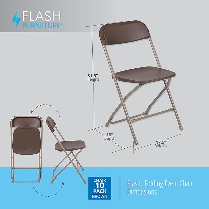 Flash Furniture Hercules Series Plastic Folding Chair Brown - Image 3