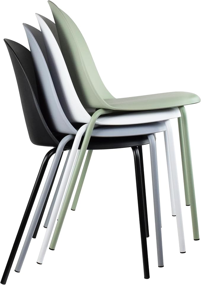 2xhome Modern Stackable Armless Dining Chair | Plastic Shell Seat - Image 5