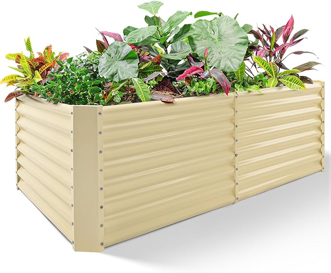 Land Guard 8×4×2ft Galvanized Raised Garden Bed, Planter Boxes Outdoor by LandGuard