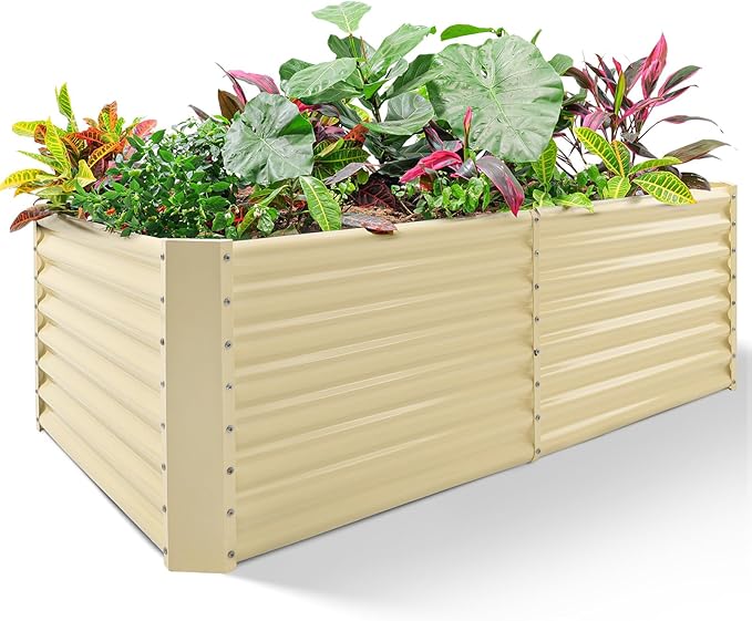 Land Guard 6x3x2ft Galvanized Raised Garden Bed, Planter Boxes Outdoor by LandGuard