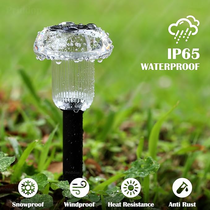 Solar Lights Outdoor Pathway Waterproof 12 Pack Color Changing LED Acrylic - Image 6