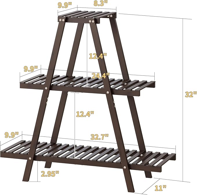 Plant Stand Indoor, Outdoor bamboo Plant Rack - Image 2