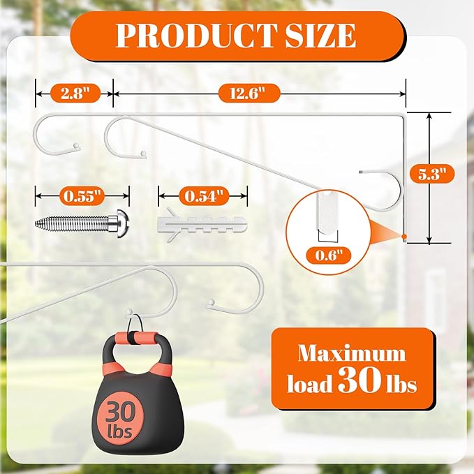 Plant Hangers Outdoor Plant Hooks Heavy Duty Iron Plant Hanger Hook - Image 2