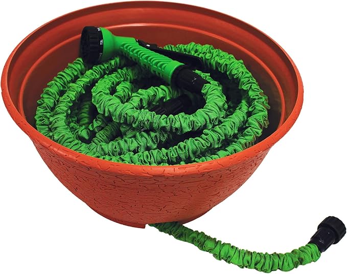 EMSCO Expandable Hose Hider – Expandable Hose Storage Pot – Rustic Terra Cotta - Image 6