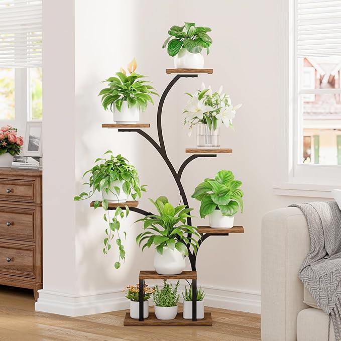Plant Stand Indoor with Grow Lights, 7 Tiered Indoor Plant Shelf, Metal Plant - Image 4