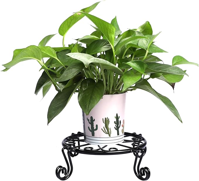 Black Plant Stand for Flower Pot Heavy Duty Potted Holder Indoor Outdoor Metal - Image 5