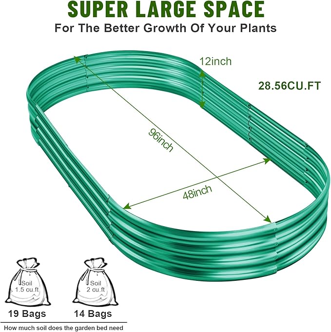 Land Guard 8×4×1 ft Green Raised Garden Bed, Garden Raised Bed, Above Ground - Image 5