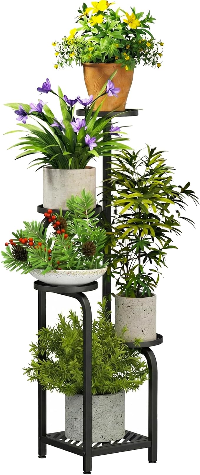 TOSKING 5 Tier Tall Plant Stand Indoor Outdoor, Heavy Duty Corner Shelf by TOSKINGESSENCE