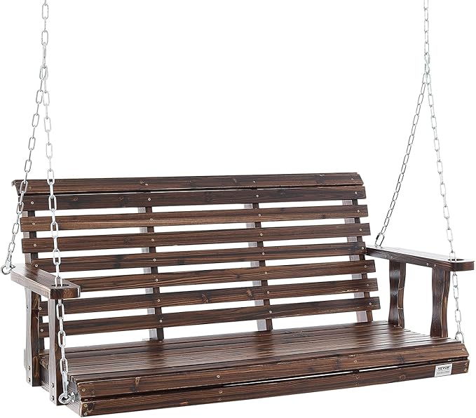 VEVOR Outdoor Wooden Porch Swing, 880lbs 4.5FT Heavy Duty Haning Porch Swings by VEVOR
